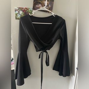 shein cross flowy shirt